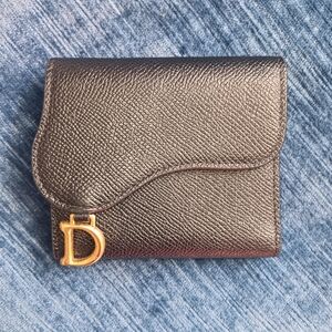 Dior Black Wallet with Gold Accent